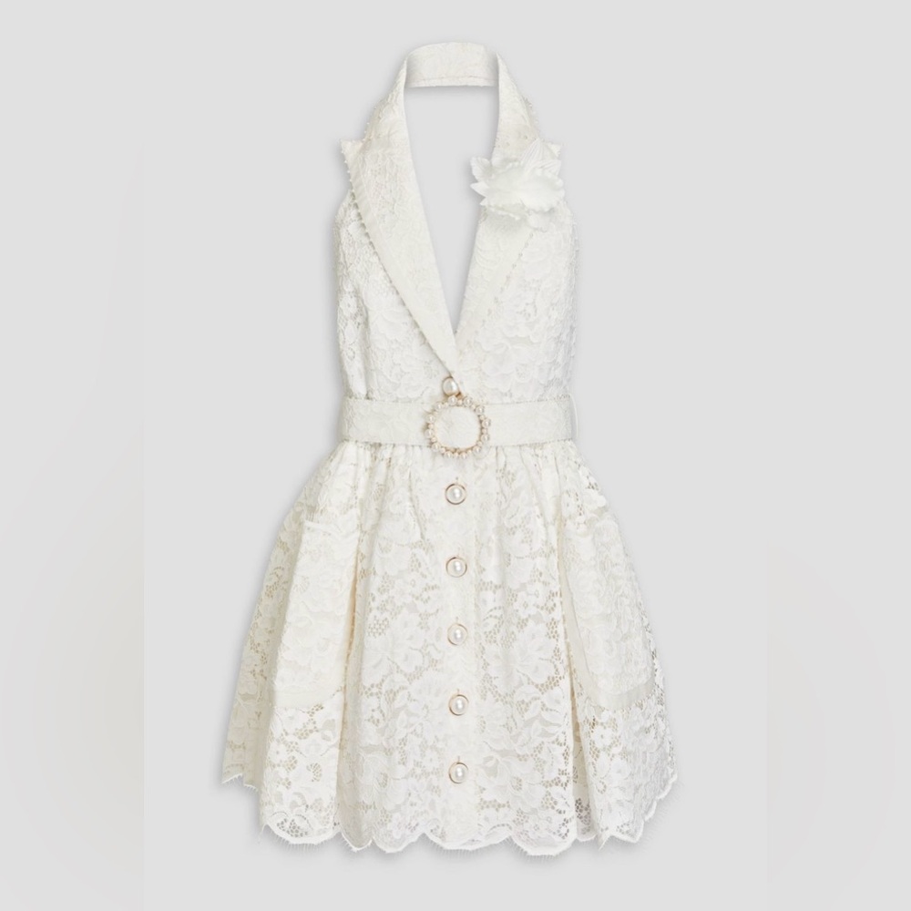 Zimmermann High Tide Tuxedo Lace Halter
Minidress size 4 (US 12)